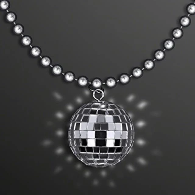 Alt view image 2 of 2 - Disco Ball Charm Necklace On Silver Beads