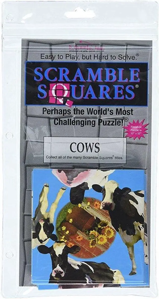 Alt view image 3 of 3 - Scramble Squares Puzzle Cows