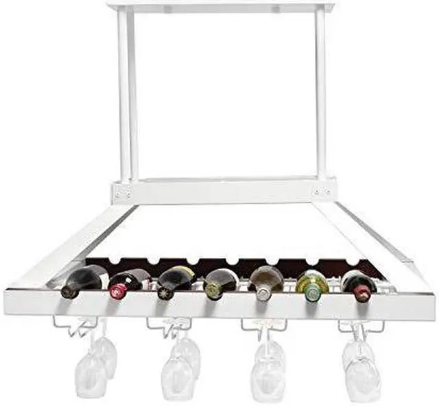 Alt view image 13 of 16 - Elegant Designs 2 Light LED Overhead Wine Rack, White