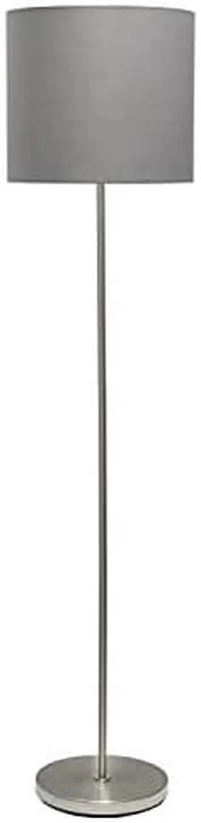 Alt view image 13 of 20 - Simple Designs Brushed NIckel Drum Shade Floor Lamp, Gray