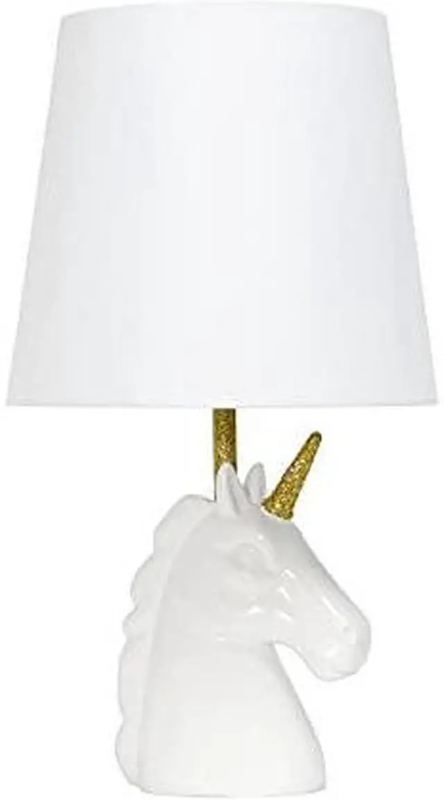 Alt view image 16 of 18 - Simple Designs Sparkling Gold and White Unicorn Table Lamp