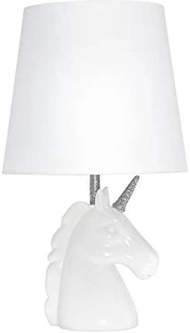 Alt view image 13 of 14 - Simple Designs Sparkling Silver and White Unicorn Table Lamp
