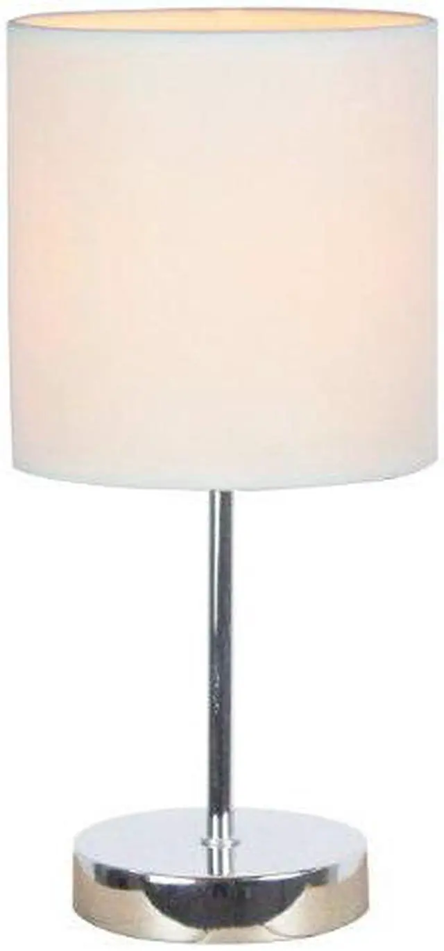 Alt view image 5 of 14 - Simple Designs Chrome Mini Basic Table Lamp with Fabric Shade