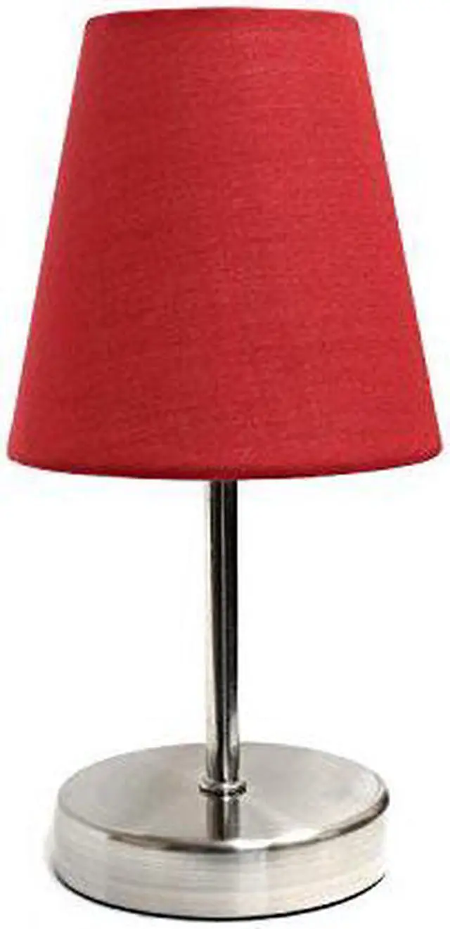 Alt view image 6 of 9 - Simple Designs Sand Nickel Mini Basic Table Lamp with Fabric Shade