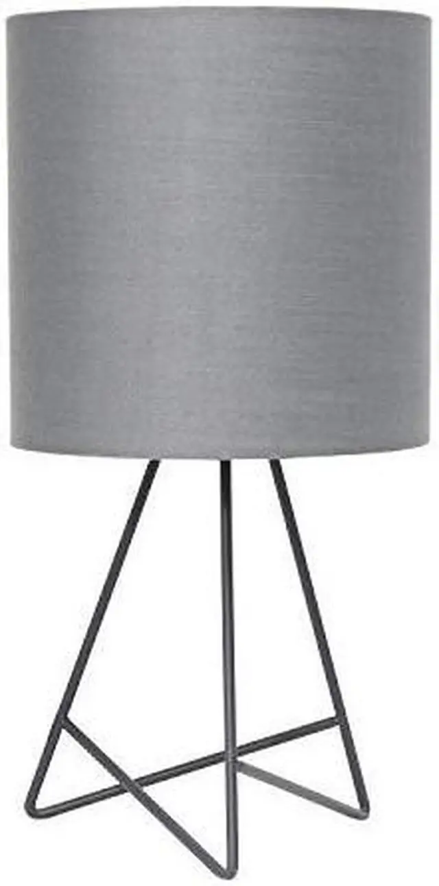 Alt view image 14 of 20 - Simple Designs Down to the Wire Table Lamp with Fabric Shade, Gray with Gray Shade