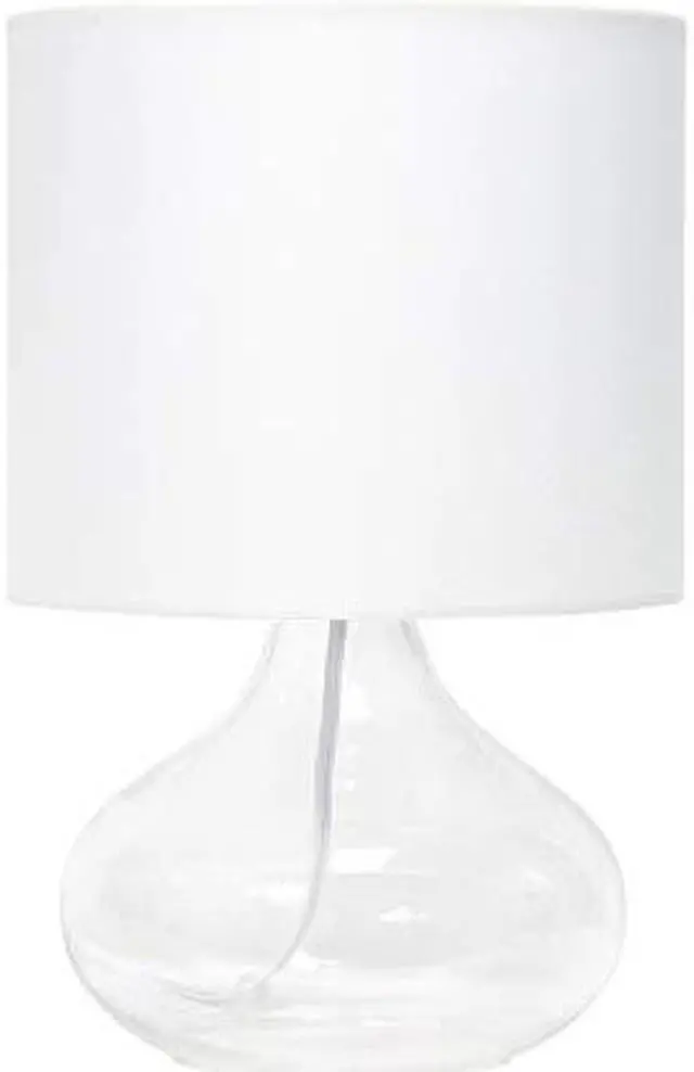 Alt view image 12 of 15 - Simple Designs Glass Raindrop Table Lamp with Fabric Shade, Clear with White Shade