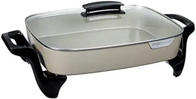 Alt view image 8 of 10 - Presto 16" Ceramic Electric Skillet with Tempered Glass Cover