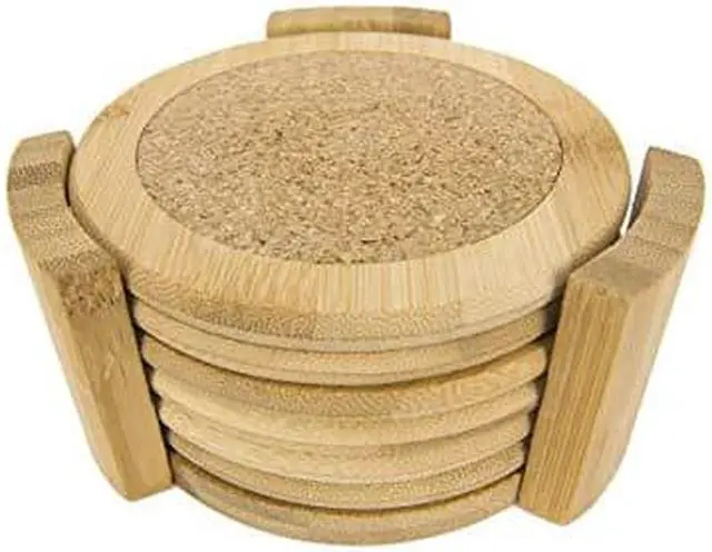 Alt view image 4 of 4 - Home Basics Coaster Set, Bamboo