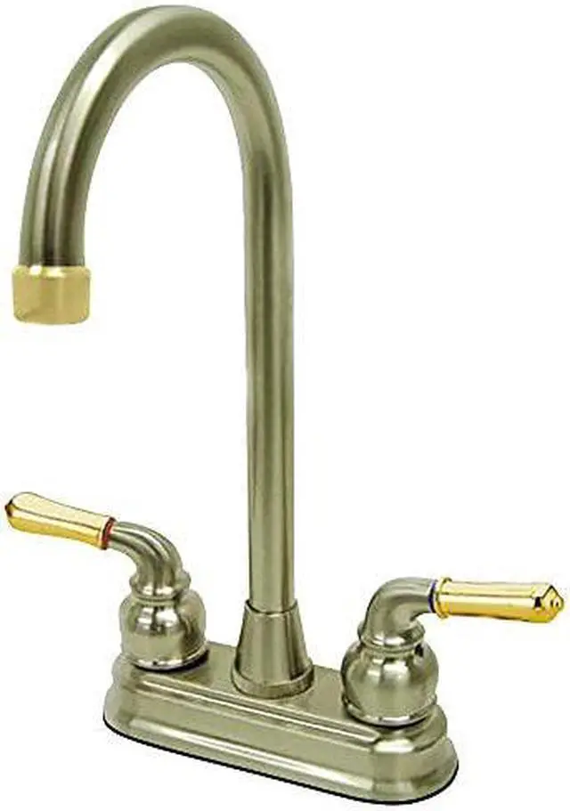 Alt view image 6 of 7 - Kingston Brass KB499 Two Handle 4" Centerset High-Arch Bar Faucet