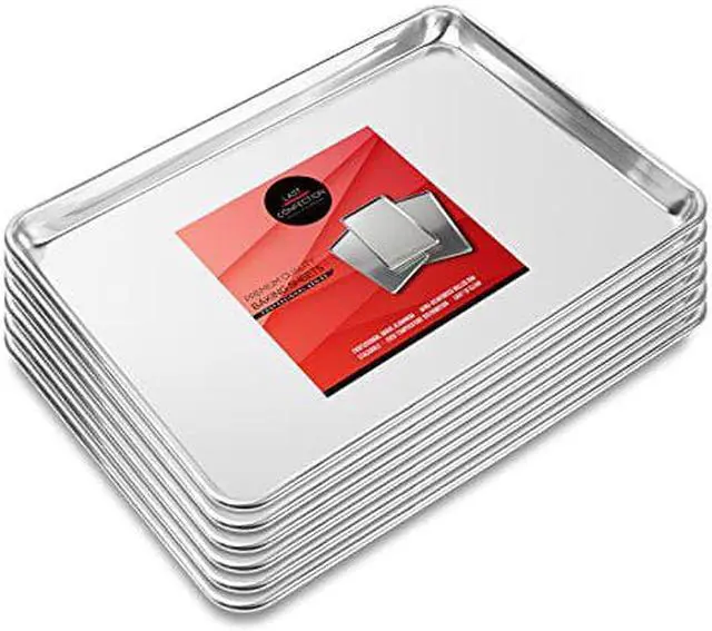 Alt view image 8 of 8 - Last Confection 6 Cookie Baking Sheets 13" x 18" - Rimmed Aluminum Jelly Roll Trays - Half Sheet Pans