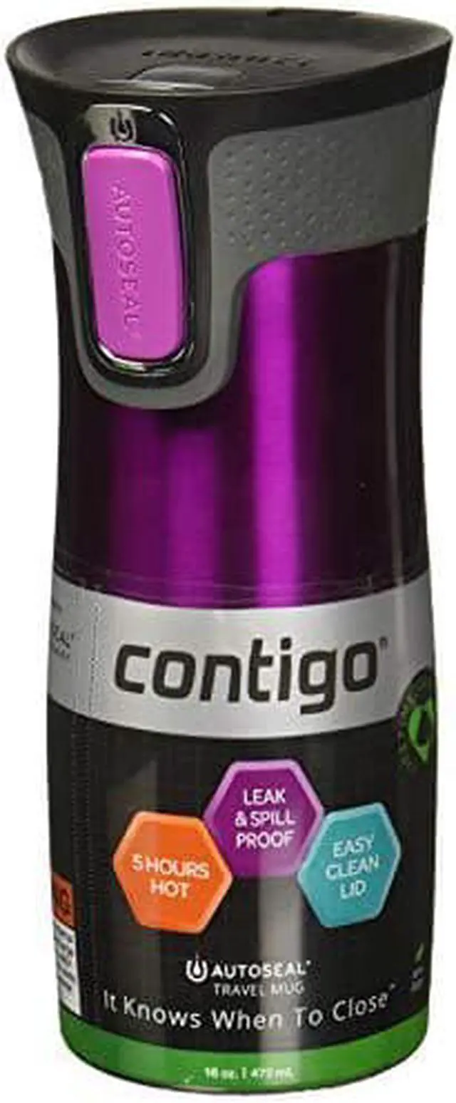 Alt view image 9 of 9 - Contigo 16 oz West Loop 2.0 Stainless Steel Travel Mug - Radiant Orchid