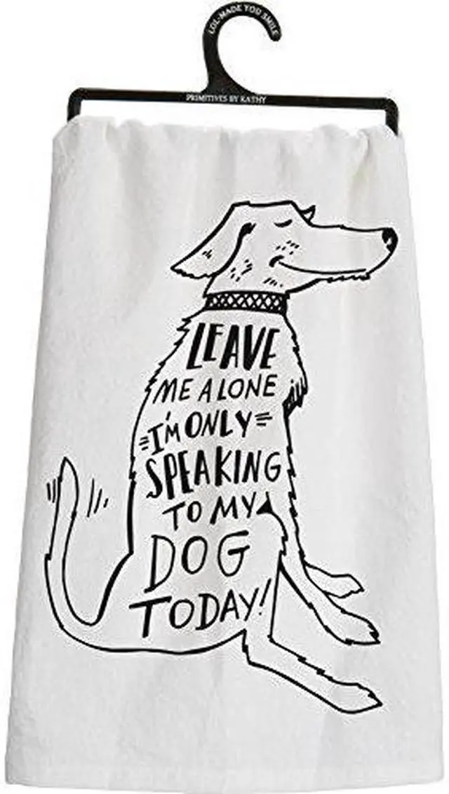 Alt view image 4 of 5 - Leave Me Alone Dish Towel by Primitives by Kathy