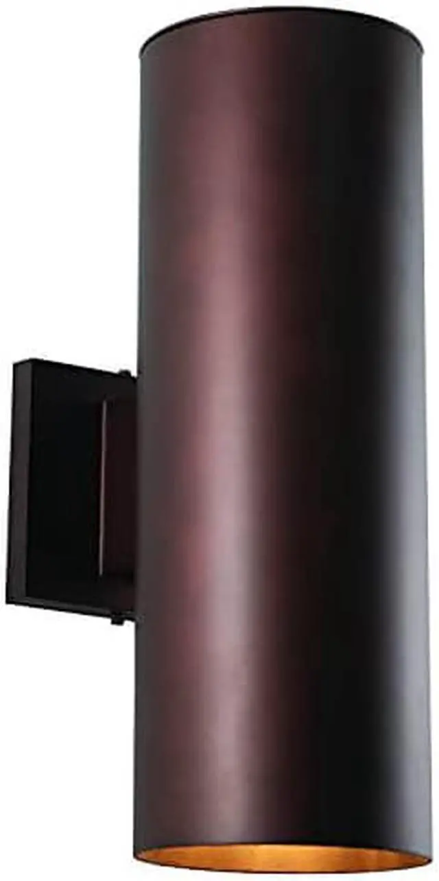 Alt view image 2 of 8 - Vaxcel USA COOWB052BZ Chiasso 2 Light Large Outdoor Wall Lamp Lighting Fixture in Bronze Glass