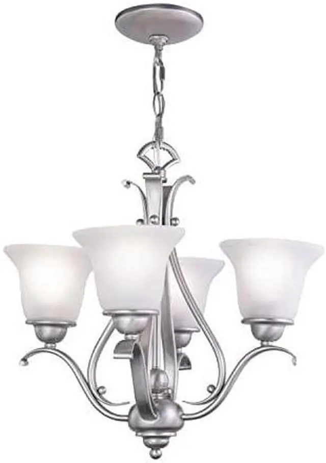 Alt view image 2 of 10 - Vaxcel Monrovia 4 Light Chandelier Brushed Nickel - CH35404BN