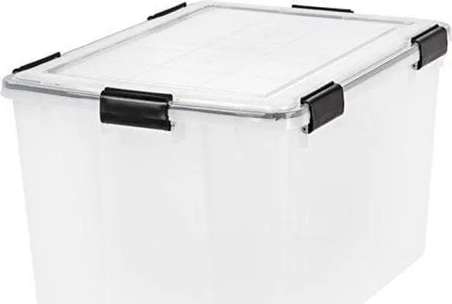 Alt view image 5 of 12 - IRIS USA 74 Qt. Plastic Storage Bins with Sealed Lids, Clear Gasket Box, Airtight Containers