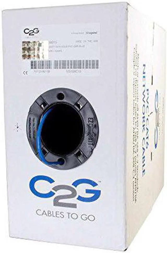 Alt view image 8 of 9 - C2G 56017 Cat6 Bulk Cable - Unshielded Ethernet Network Cable with Solid Conductors - Riser CMR-Rated, TAA Compliant, Blue (100 Feet, 304.8 Meters) (Made in The USA)