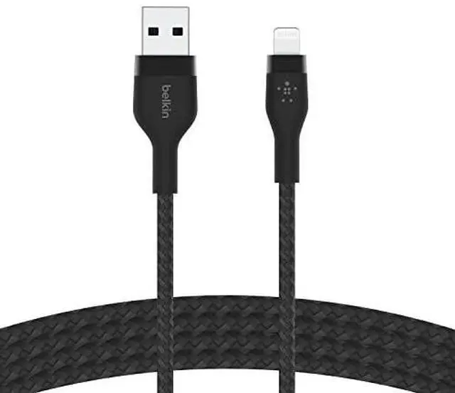 Alt view image 4 of 5 - BELKIN CAA010BT1MBK Black BOOST CHARGE PRO Flex USB-A Cable with Lightning Connector - 3.28 ft.