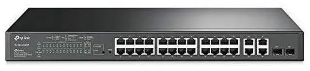 Alt view image 7 of 15 - TP-Link 24-Port 10/100Mbps + 4-Port Gigabit Smart PoE+ Switch - 24 Ports - Manageable - 2 Layer Supported - 2 SFP Slots - 18.80 W Power Consumption - 250 W PoE Budget - Optical Fiber, Twisted Pair - P