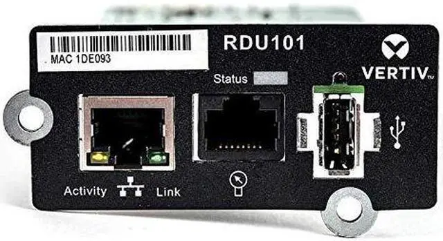 Alt view image 6 of 7 - Vertiv Liebert RDU101 IntelliSlot  - Network Card | Remote Monitoring - Data Center Monitoring| Adapter| 10Mb LAN/100Mb LAN| SNMP| USB Port