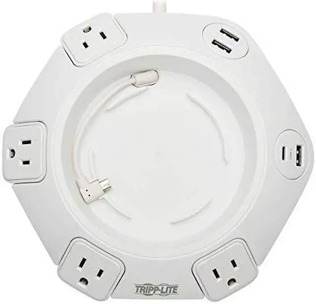 Alt view image 19 of 20 - Tripp Lite Conference Power Surge Protector TLP48USBCUFO - 4 NEMA 5-15R Outlets, USB-C & 3 USB-A Ports, Micro-USB, 8 ft. Cord
