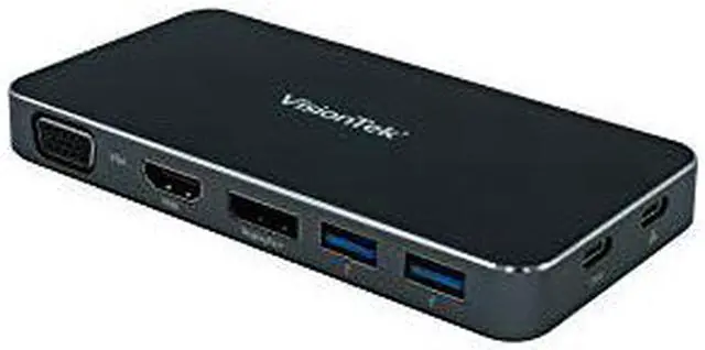 Alt view image 16 of 20 - VisionTek USB C Portable Dock - for Notebook/Desktop PC - 100 W - USB Type C - 5 x USB Ports - 2 x USB 3.0 - HDMI - VGA - DisplayPort - Wired