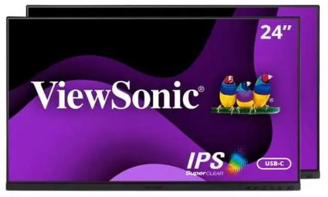 Alt view image 7 of 20 - ViewSonic VG2455_56A_H2 24 Inch Dual Pack Head-Only 1080p IPS Monitors with USB 3.2 Type C with 90W Power Delivery, Docking Built-In, HDMI, VGA for Home and Office