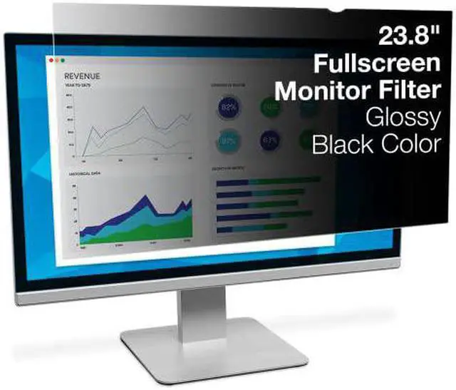 Alt view image 2 of 4 - 3M Privacy Filter for 23.8 in Full Screen Monitors 16:9 PF238W9E Black, Glossy, Matte - For 23.8" Widescreen LCD Monitor - 16:9 - Scratch Resistant, Fingerprint Resistant, Dust Resistant - Anti-glare