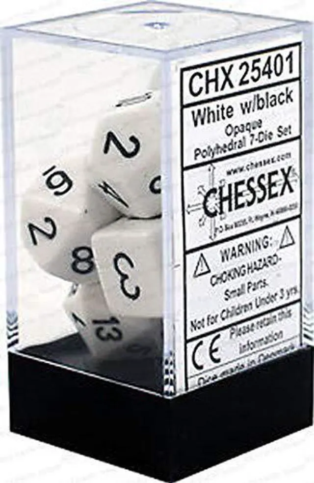 Alt view image 2 of 2 - Chessex CHX25401 Dice-Opaque White/Black Set