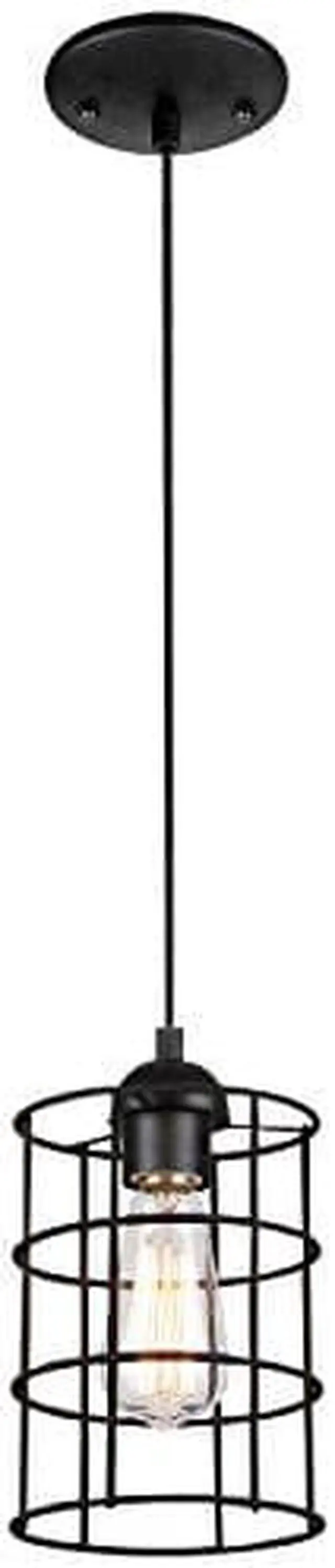 Alt view image 3 of 3 - Westinghouse 61006 - 1 Light Oil Rubbed Bronze with Metal Cage Shade Light Fixture (1Lt Mini Pend ORB with Cage Sh)