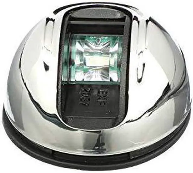 Alt view image 3 of 6 - Attwood LightArmor Vertical Surface Mount Navigation Light - Oval - Starboard (green) - Stainless Steel - 2NM