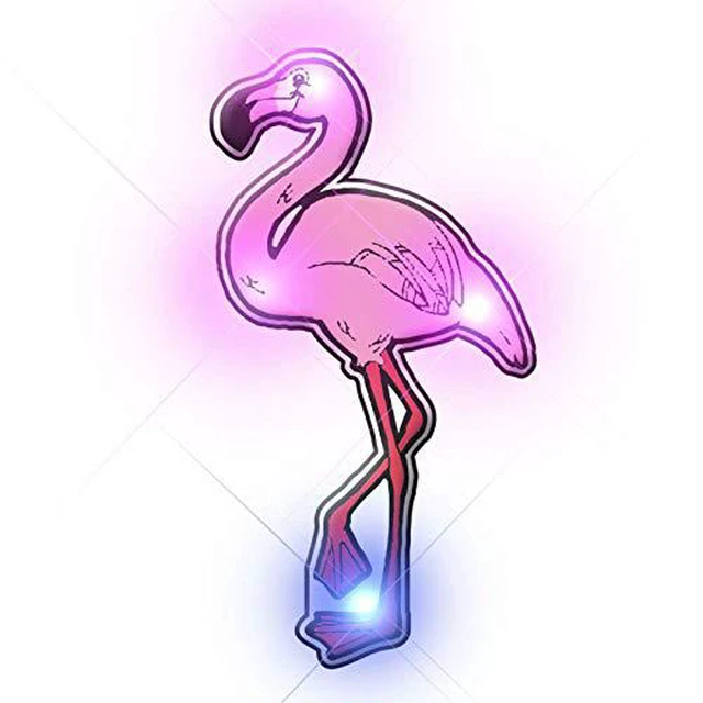 Alt view image 3 of 3 - Blinkee 3385000 Flamingo Flashing Body Light Lapel Pins