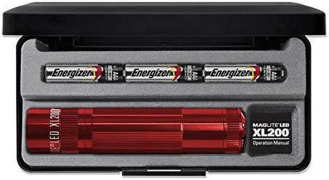 Alt view image 6 of 12 - Maglite XL 200 LED High Power 172 Lumens Flashlight- RED- GIFT BOX - S3037