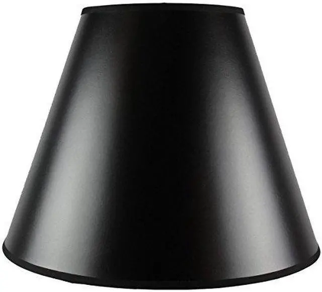 Alt view image 3 of 3 - 7x14x11 Bold Black with True Gold Lining Hard Back Empire Lampshade