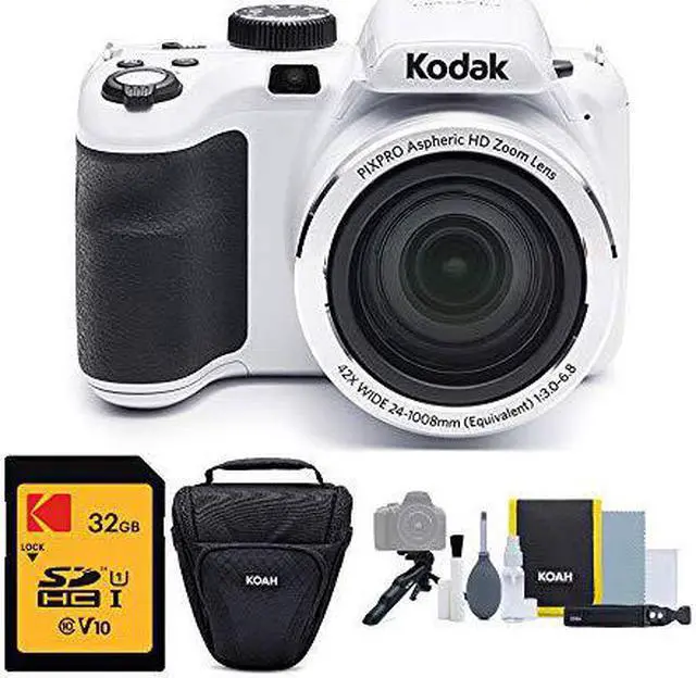 Alt view image 7 of 8 - Kodak PIXPRO AZ421 Digital Camera (White) with 32GB SD Card and Accessory Kit
