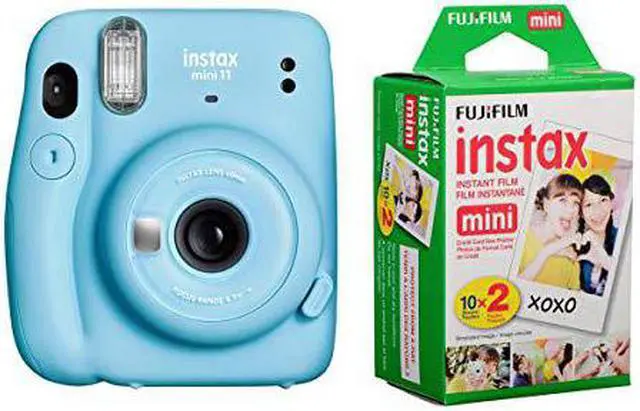 Alt view image 2 of 10 - Fujifilm Instax Mini 11 Instant Film Camera, Sky Blue W/ Fuji Film Twin Pack 20'