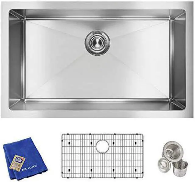 Alt view image 2 of 3 - Elkay Crosstown 16 Gauge Stainless Steel, 30-1/2" x 18-1/2" x 10" Single Bowl Undermount Sink Kit