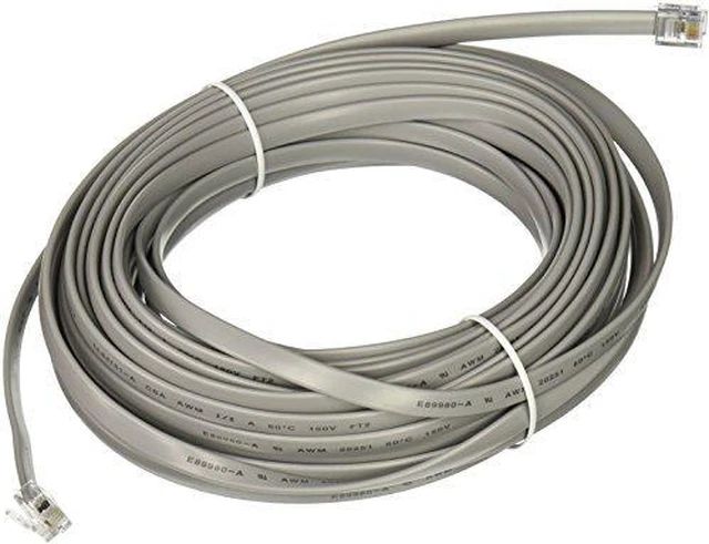 Alt view image 10 of 10 - Cables To Go Model 08115 50 ft. RJ12 6P6C Straight Modular Cable Male to Male