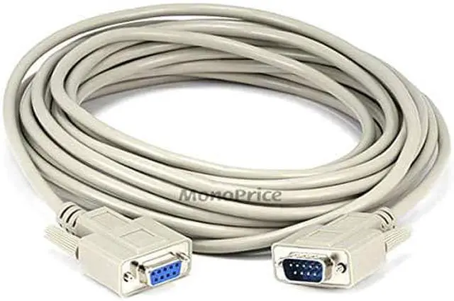 Alt view image 4 of 5 - Monoprice 25ft Molded DB9 Male/Female Serial Cable