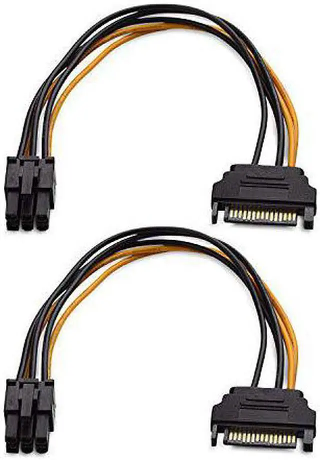 Alt view image 2 of 2 - cable matters 2-pack 6 pin to sata power cable (sata to 6 pin pcie) - 8 inches