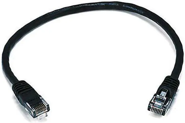 Alt view image 7 of 12 - Monoprice Cat6 Ethernet Patch Cable - 1 Feet - Black | Network Internet Cord - RJ45, Stranded, 550Mhz, UTP, Pure Bare Copper Wire, 24AWG