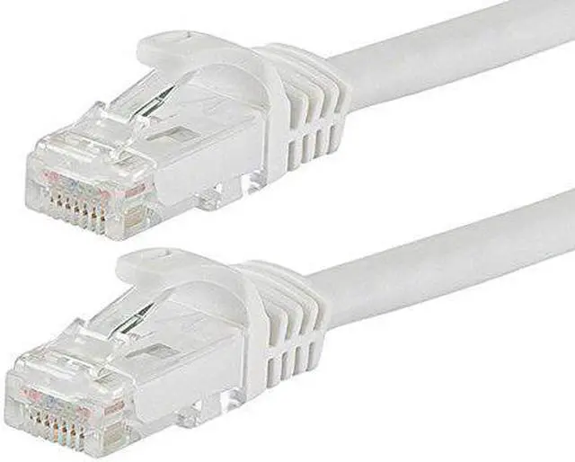Alt view image 5 of 12 - Monoprice Cat6 Ethernet Patch Cable - 50 Feet - White | Network Internet Cord - RJ45, Stranded, 550Mhz, UTP, Pure Bare Copper Wire, 24AWG - Flexboot Series