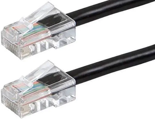 Alt view image 5 of 10 - Monoprice Cat6 Ethernet Patch Cable - 7 Feet - Black | Network Internet Cord - RJ45, Stranded, 550Mhz, UTP, Pure Bare Copper Wire, 24AWG - Zeroboot Series
