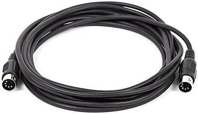 Alt view image 3 of 3 - Monoprice MIDI Cable - 20 Feet - Black | With Keyed 5-pin DIN Connector, Molded Connector Shells