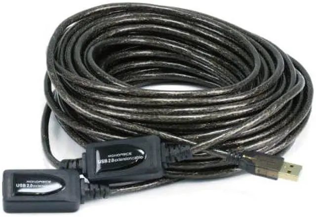 Alt view image 3 of 11 - Monoprice 65ft 20M USB 2.0 A Male to A Female Active Extension / Repeater Cable use with PlayStation, Xbox, Kinenct, Oculus VR, USB Flash Drive
