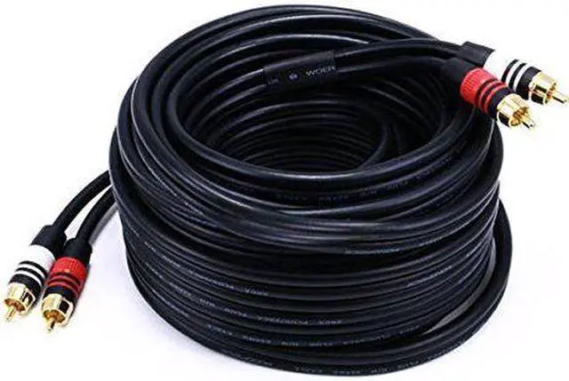 Alt view image 8 of 12 - Monoprice 102867 35-Feet Premium 2 RCA Plug to 2 RCA Plug 22AWG Cable, Black