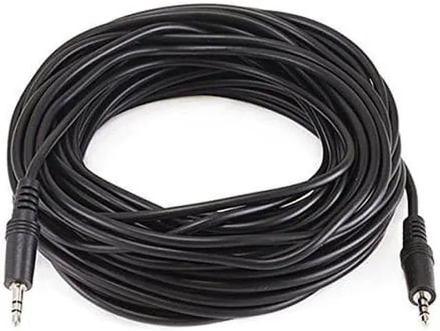 Alt view image 5 of 10 - Monoprice 50ft 3.5mm (1/8") Stereo Male-Male Cable - Black