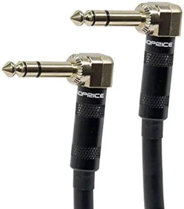 Alt view image 10 of 10 - Monoprice Premier Series 1/4 Inch (TRS) Guitar Pedal Patch Cable Cord - 8 Inch - Black With Right Angle Connectors