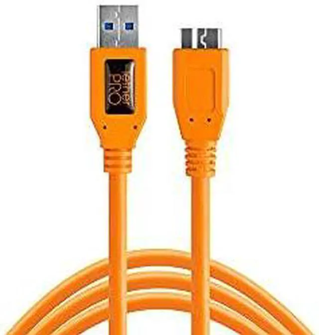 Alt view image 11 of 14 - Tether Tools 15 Ft TetherPro USB 3.0 Male A to Micro-B Cable (Hi-Visibility Ora