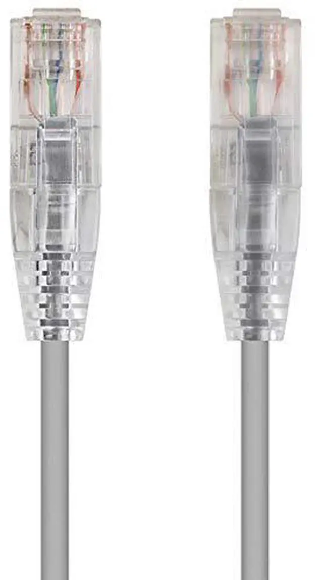Alt view image 9 of 16 - Monoprice Cat6 Ethernet Patch Cable - 2 feet - Gray | Snagless RJ45 Stranded 550MHz UTP CMR Riser Rated Pure Bare Copper Wire 28AWG - SlimRun Series