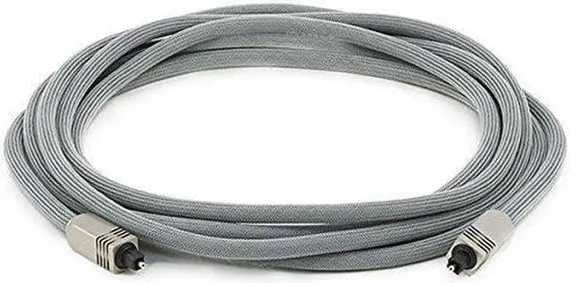 Alt view image 6 of 10 - Monoprice Premium S/PDIF (Toslink) Digital Optical Audio Cable - Silver - 12 Feet | Heavy Duty Mesh Jacket, Metal Connector Heads, For Play Station, Xbox one, Home theater & More